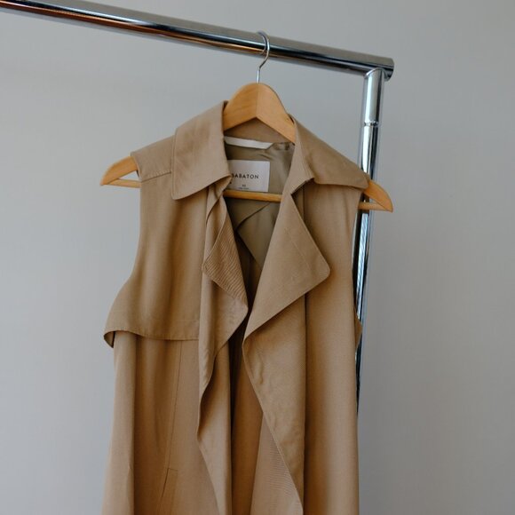 Aritzia Babaton Mckinley Long Trench Vest (Tan) - Picture 1 of 4